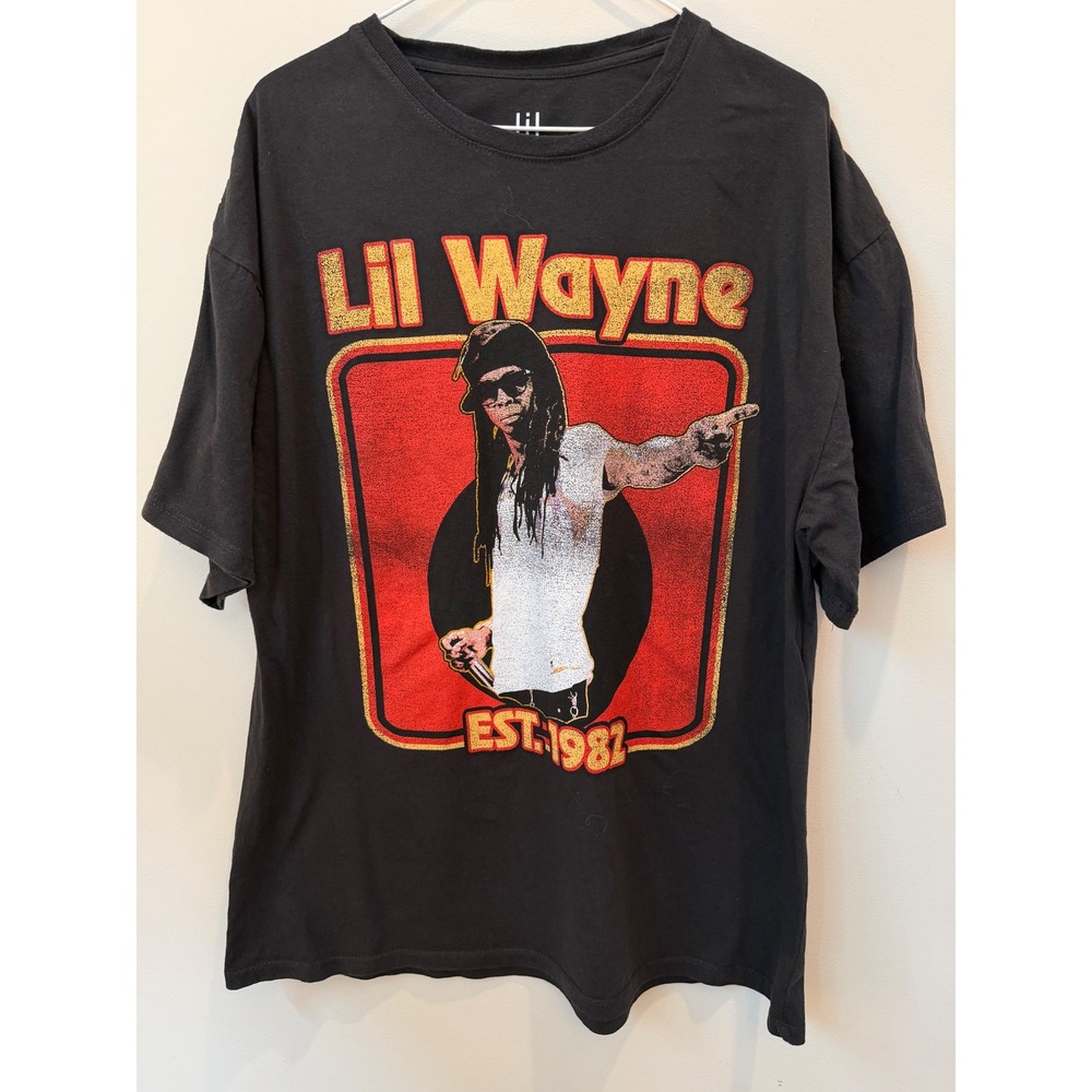 Lil Wayne Graphic T-Shirt Mens SM Black Young Money Est 1982 Hip Hop Rap Tee